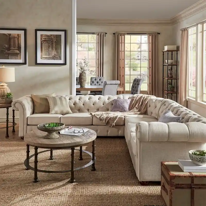 Chesterfield L-Shaped Sectional Sofa