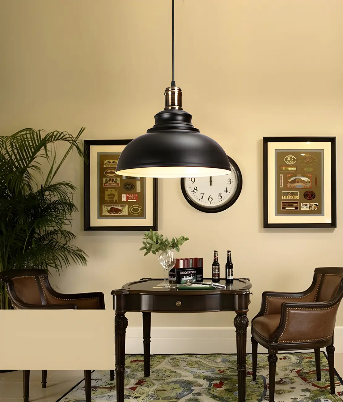 HomeyFad Industrial Warehouse Style Metal Hanging Kitchen Pendant Light