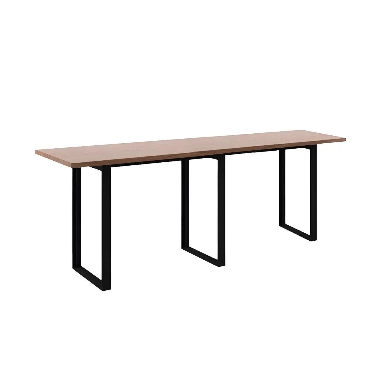 Industrial Walnut Rectangular Large Dining Bar Table