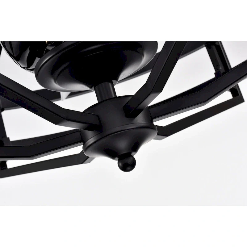 Hamza Matte Black 28-Inch Reversible 3-Blade LED Fandelier Ceiling Fan with Remote