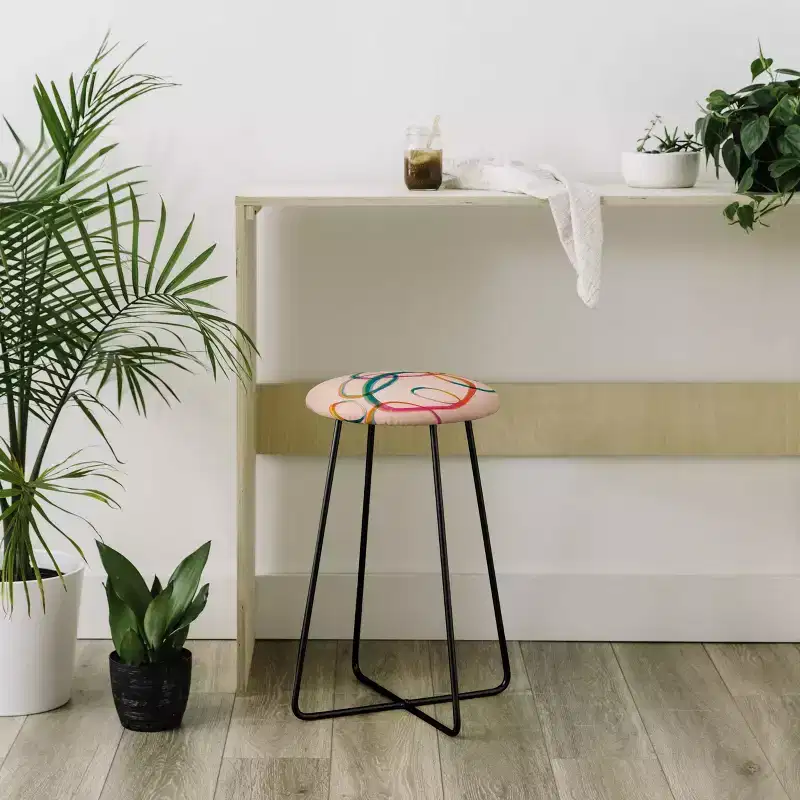 ThirtyOne Illustrations Love and Aberration Counter Height Barstool - Deny Designs