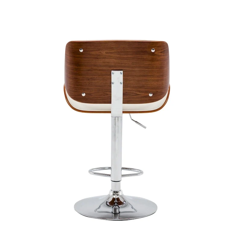 Adjustable Bar Stool, PU Leather, Chrome Base – Black/White/Red/Brown, Single