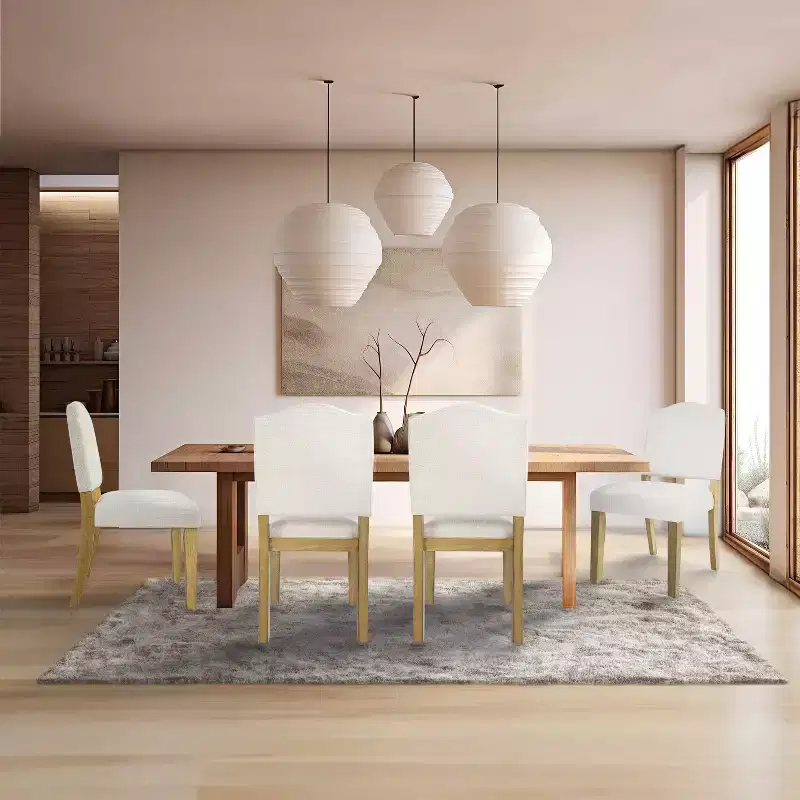 HomePop Open Back Upholstered Dining Chair: Modern Design, Plywood Frame, Polyester Fabric, Spot Clean