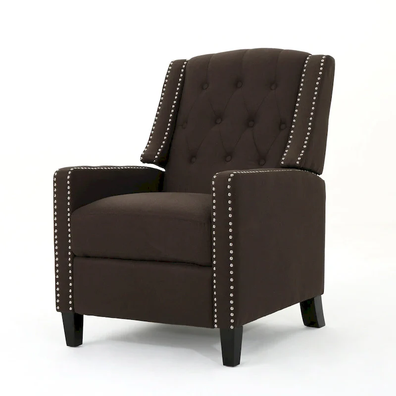 Classic Fabric Push Back Chair, Elegant Recliner for Living Room, Bedroom
