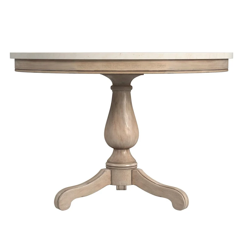 Danielle 44  Round Pedestal Marble Dining Table