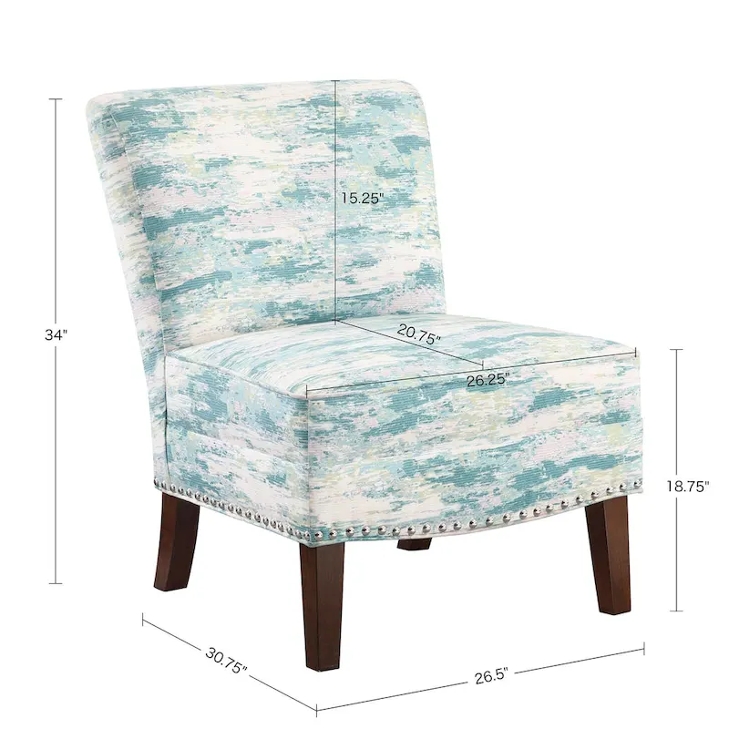 Madison Park Alex Artistic Print Armless Slipper Accent Chair