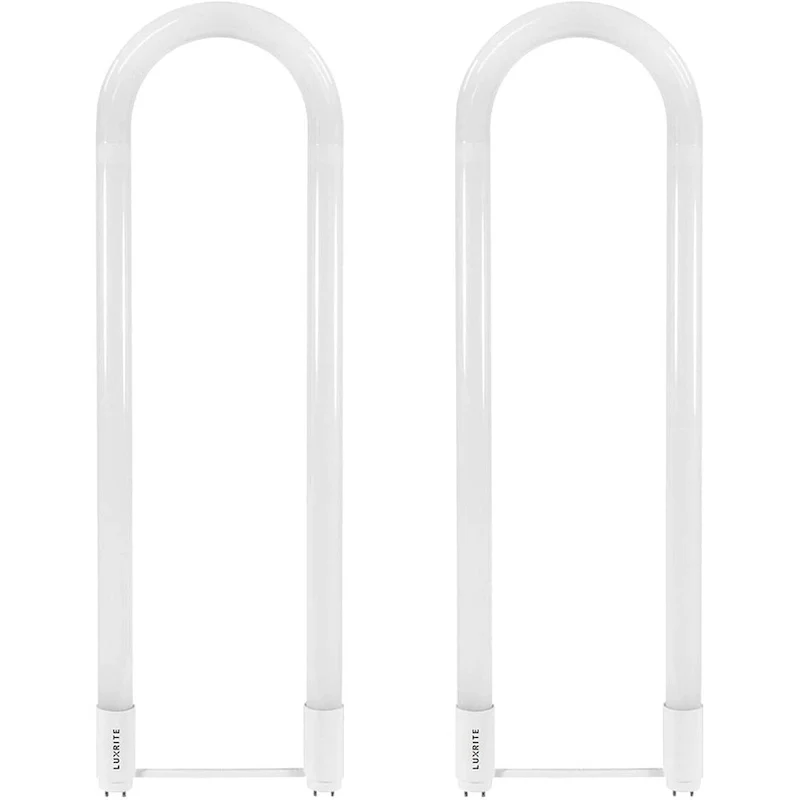 Luxrite U Bend LED Tube Light T8 T12 18W 32W Equivalent Direct or Ballast Bypass DLC and ETL Listed G13 2 Pack