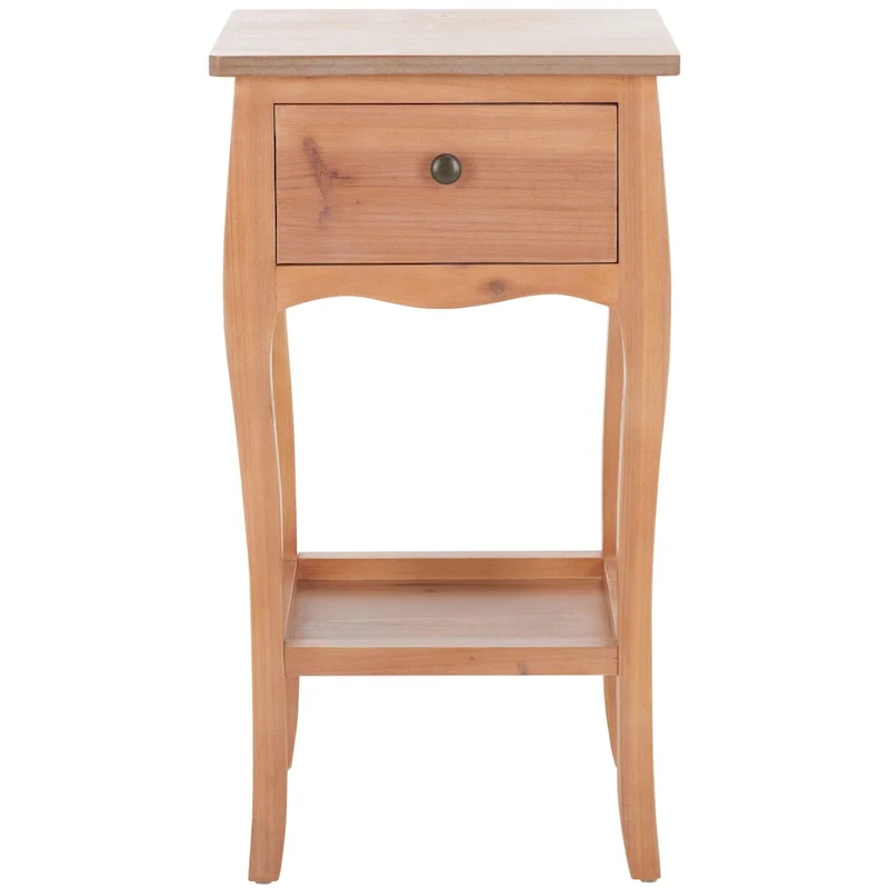 Honey Natural / Vintage Cream / Ash Grey French-Style End Table – Single or Pair