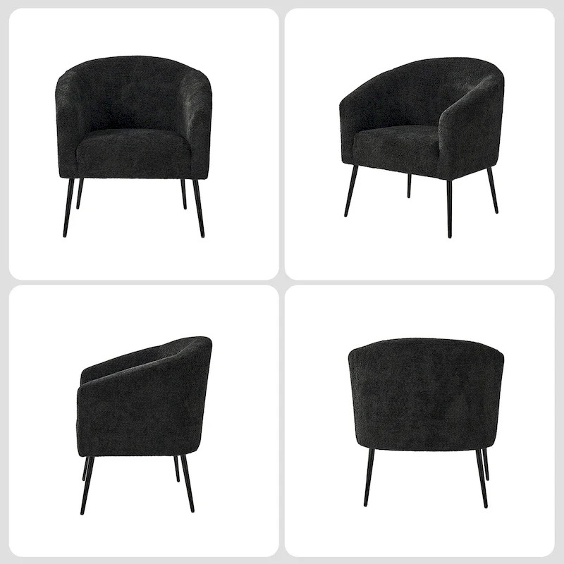 Hal Modern Boucle Armchair with Metal Legs by HULALA HOME