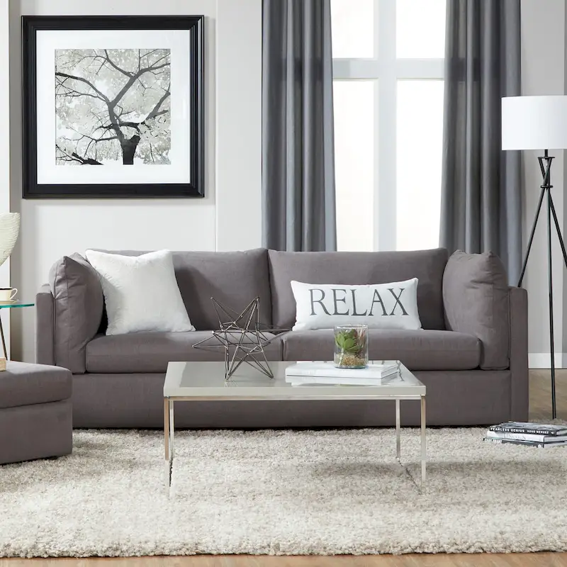 Roundhill Furniture Enda Pillow Back Fabric 3-Piece Sofa and Cuddler Chair Set