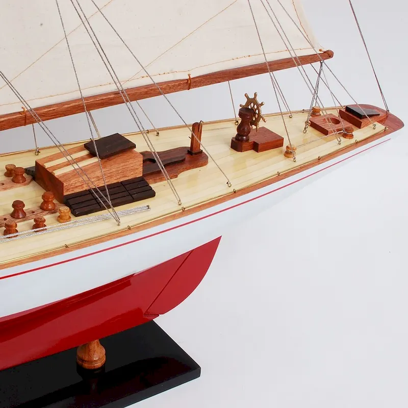 Endeavour Painted Large Sailboat Schooner Yacht Model