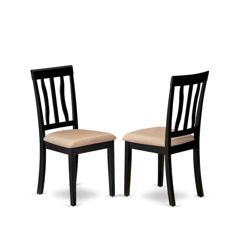 East West Furniture 5 Piece Dining Table Set- A Round Kitchen Table and 4 Dining Chairs, Black & Cherry (Seat Options)