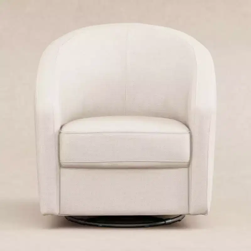Swivel Glider Chair with 360° Rotation, Upholstered Seat, 30.5