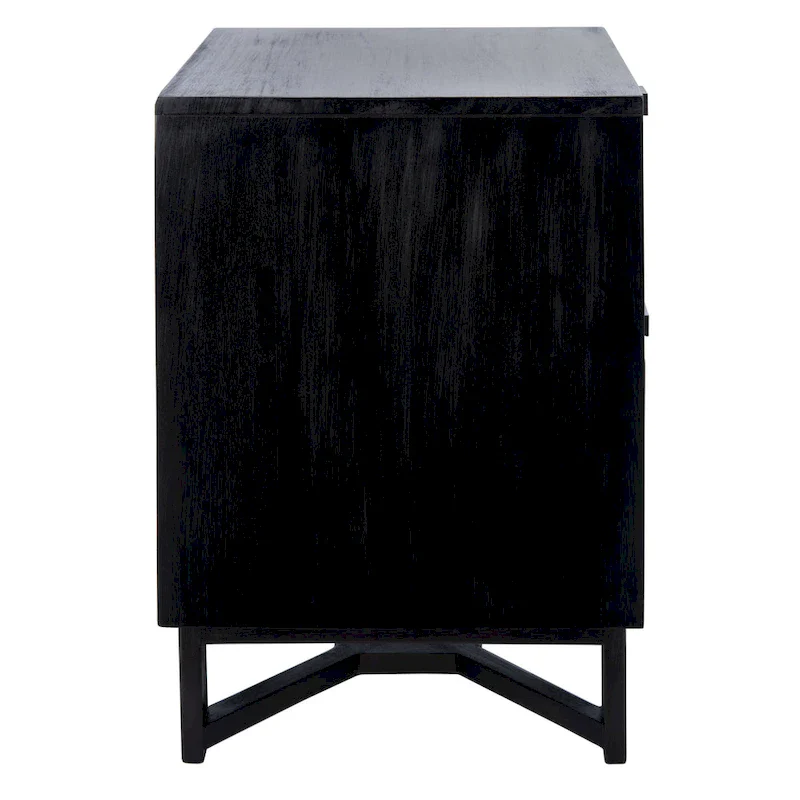 Natural / Black / White Rattan 2-Drawer Nightstand