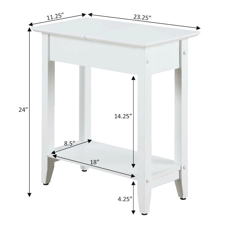 Flip Top End Table with Shelf