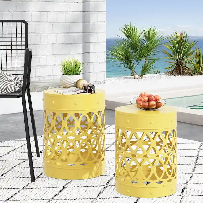 Outdoor Metal S/2 end table