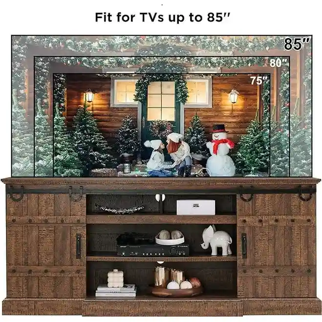 Modern Grey Sideboard Buffet Cabinet with 3 Drawers & Adjustable Shelves