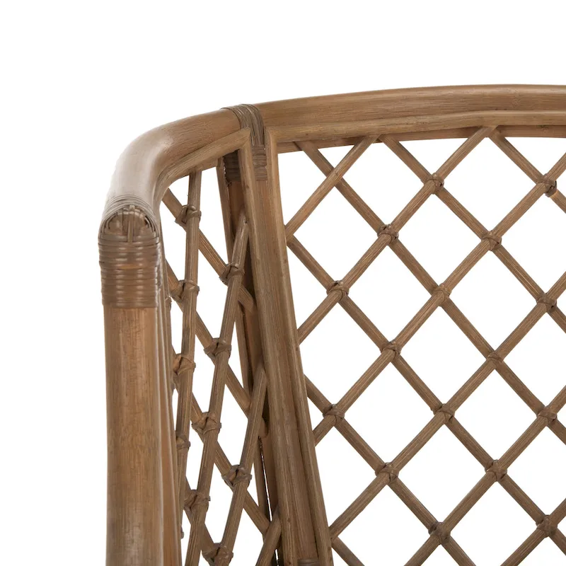 Theona Rattan Lattice Arm Chair - 22.3W x 23L x 31.3H - 22Wx23Dx31H