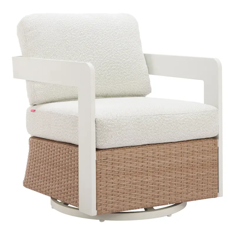 Gelo Swivel Chair White & Brown