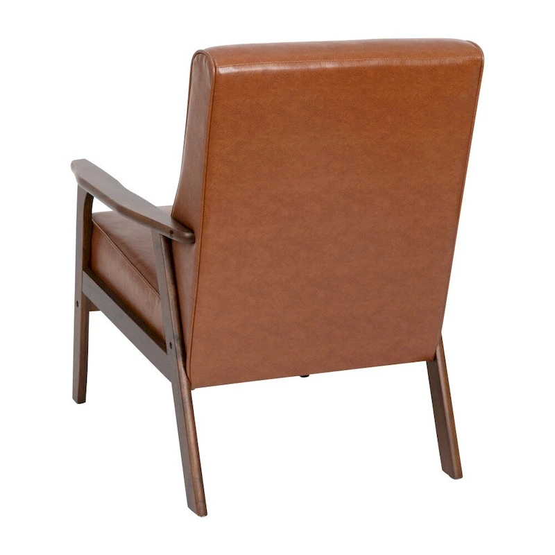 Mid-Century Modern Arm Chair with Wooden Frame and Arms