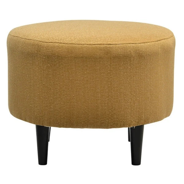 Round Ottoman - Mid-Century Style - Wooden Legs