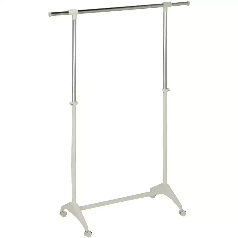 Honey-Can-Do Modern White Garment Rack: Steel Frame, Chrome Finish, Anti-Tip Hardware, 30 lb Capacity, 66.9" Height