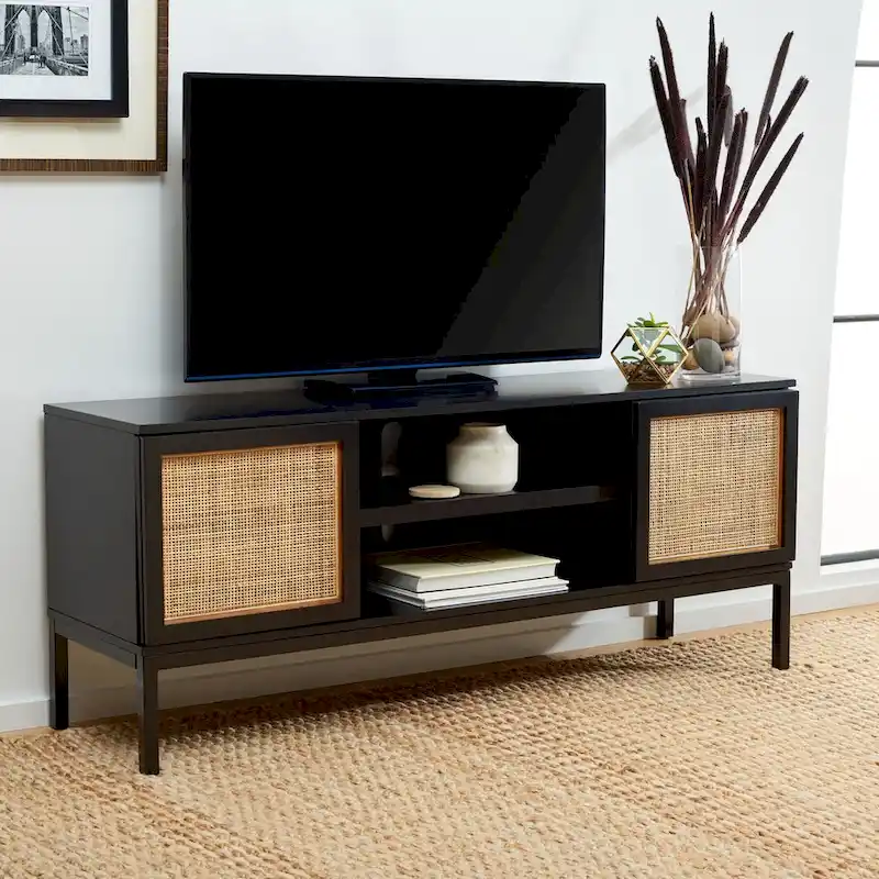 Cristen 1 Shelf Rattan Media Stand - 54  W x 15  D x 22  H - 54Wx15Dx22H