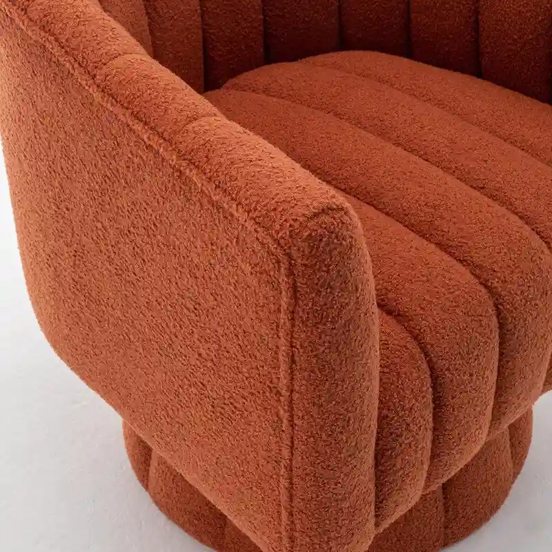 SEYNAR Modern Glam Velvet Upholstered Round Swivel Accent Barrel Chair