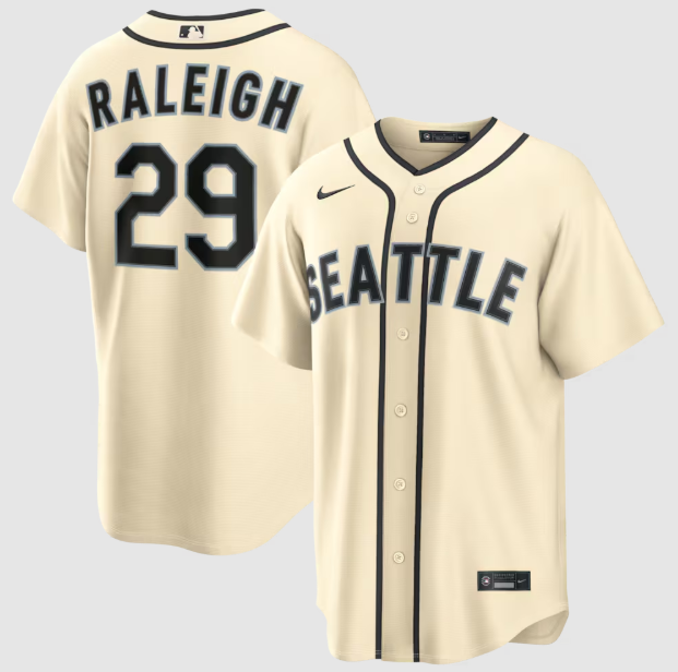 Seattle Mariners Cal Raleigh Cream Alternate Replica Jersey