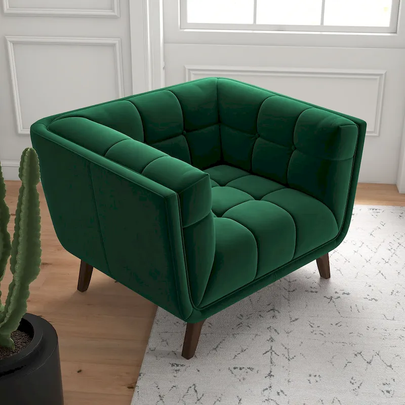 Kameron Mid Century Modern Luxury Tufted Accent Armchair