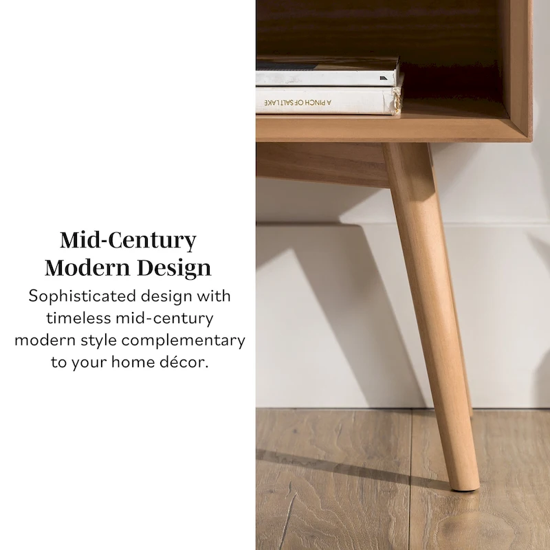 Middlebrook Mid-Century Solid Wood 1-Drawer Nightstand, Set of 2