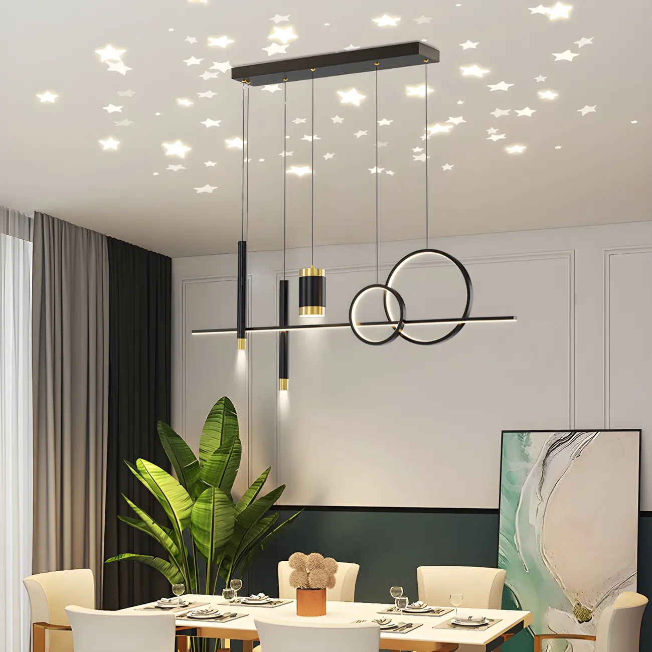 Trendy Modern Metal Cylinder Multi-Light Pendant