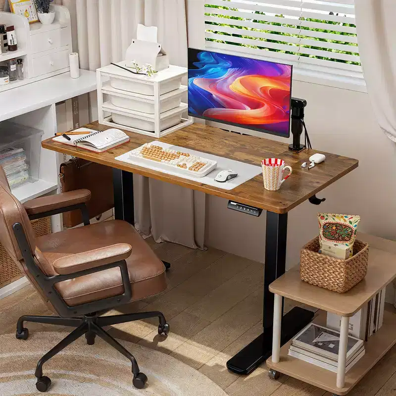 ErGear Height Adjustable Electric Standing Desk, 63 x 28 Inches Sit Stand up Desk, Large Memory Computer Home Office Desk with Two-Piece Desktop