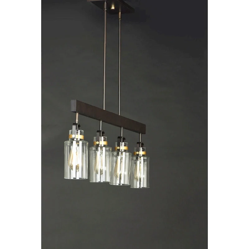 Magnolia 4-Light Linear Pendant - bronze / gold