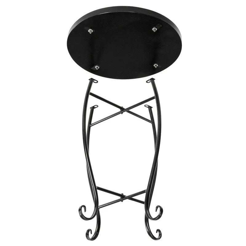 Mosaic Round Terrace Bistro Table Side Table With Coloured Glass
