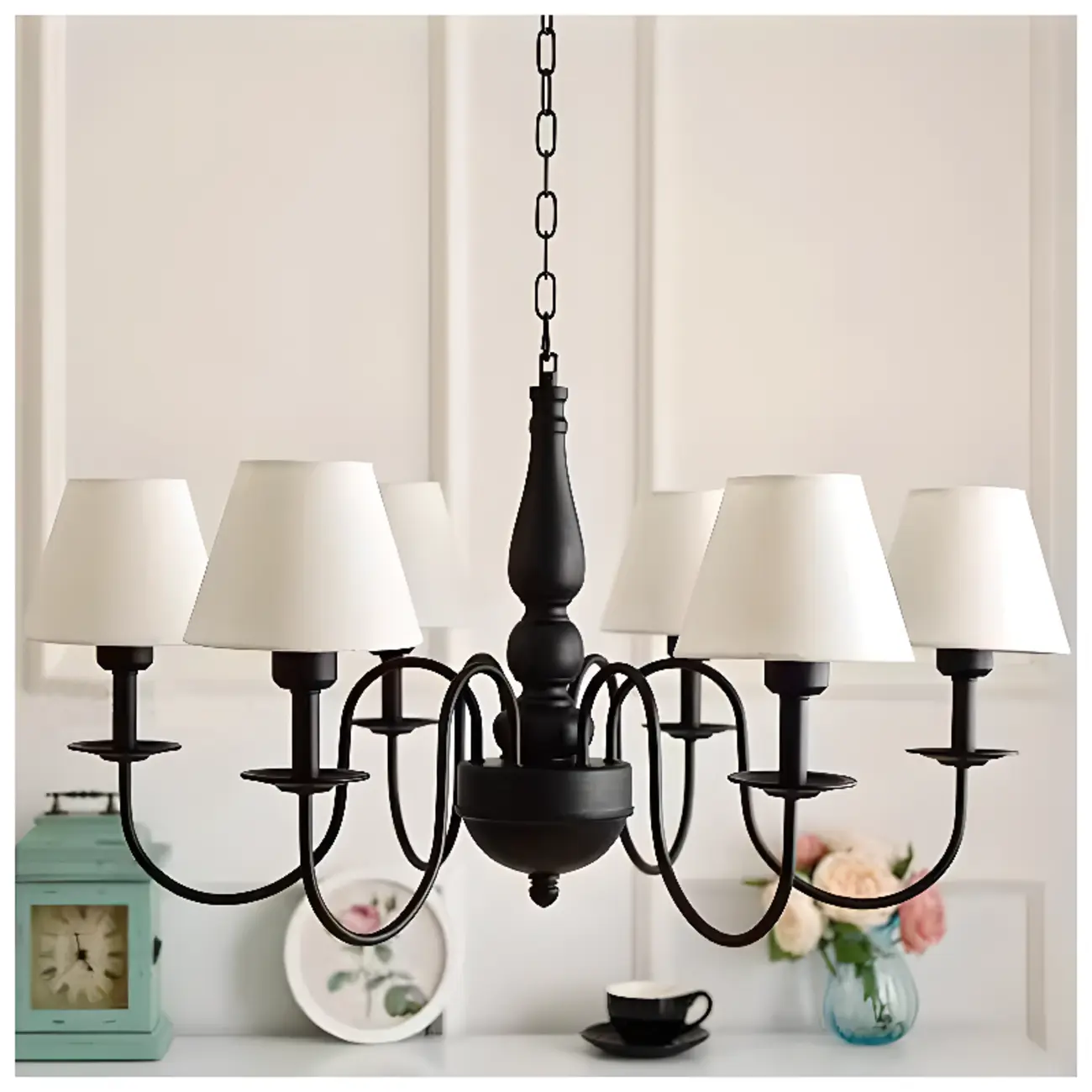 3-8 Lights Modern Classic Metal and Fabric Chandelier Light