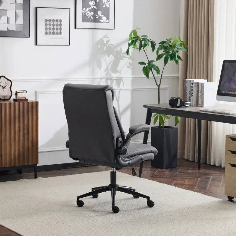 28W Mid-Back Swivel Office Chair Task Chair With Adjustable Arms - N/A