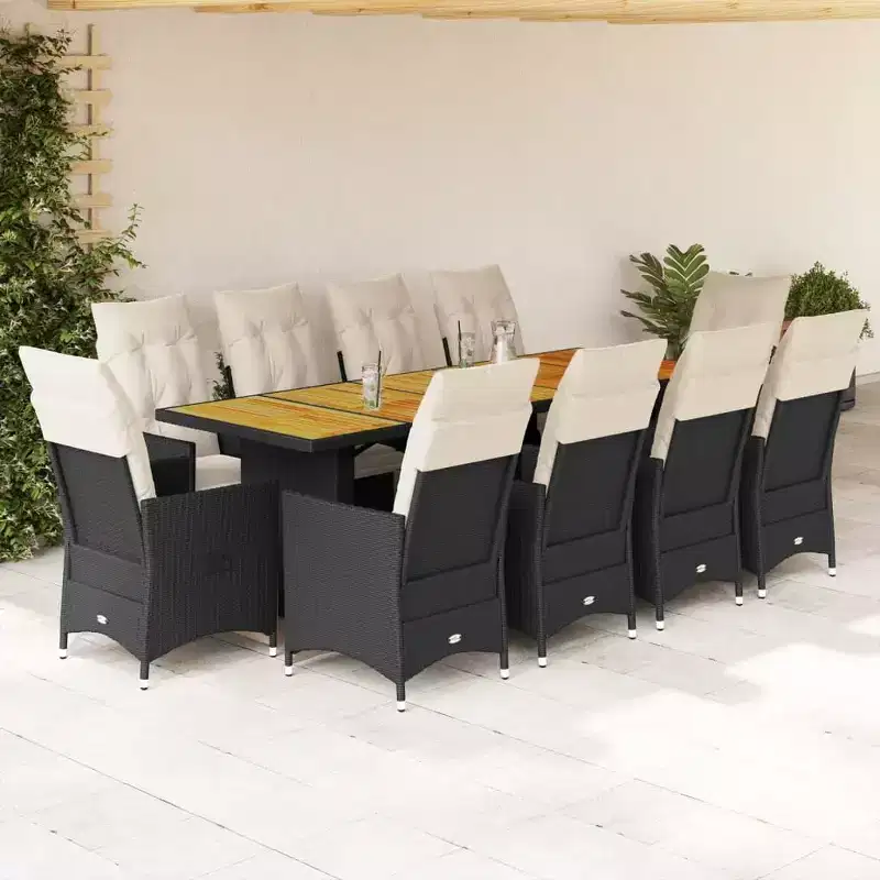 vidaXL Bistro Set PE Rattan, Powder-coated Steel, Tempered Glass