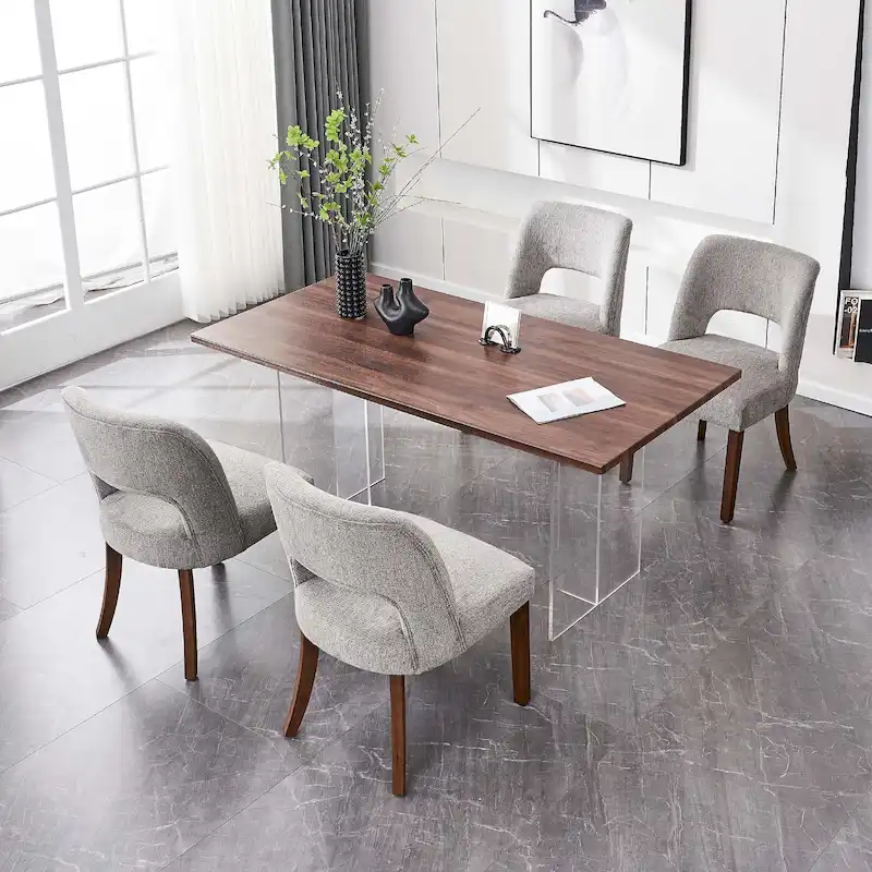 Set of 4 Fabric-upholstered Dining Chairs