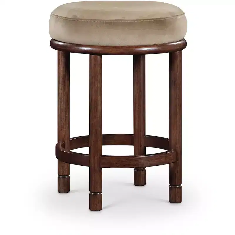 Meridian Furniture,Monette Beige Velvet Counter Stool