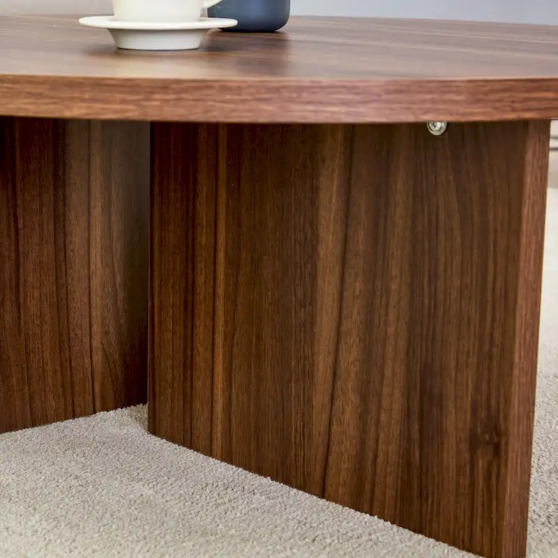 Modern Round MDF Coffee Table Durable Living Room Center Table