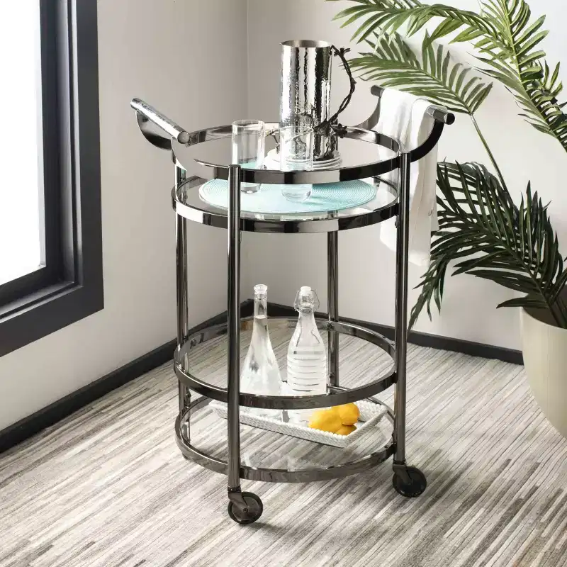 Sienna 2 Tier Round Bar Cart - BCT8001 - Safavieh
