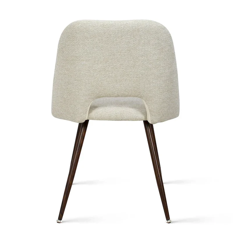 Upholstered Modern Cutout Back Dining Chair with Walnut LegSet of 4)