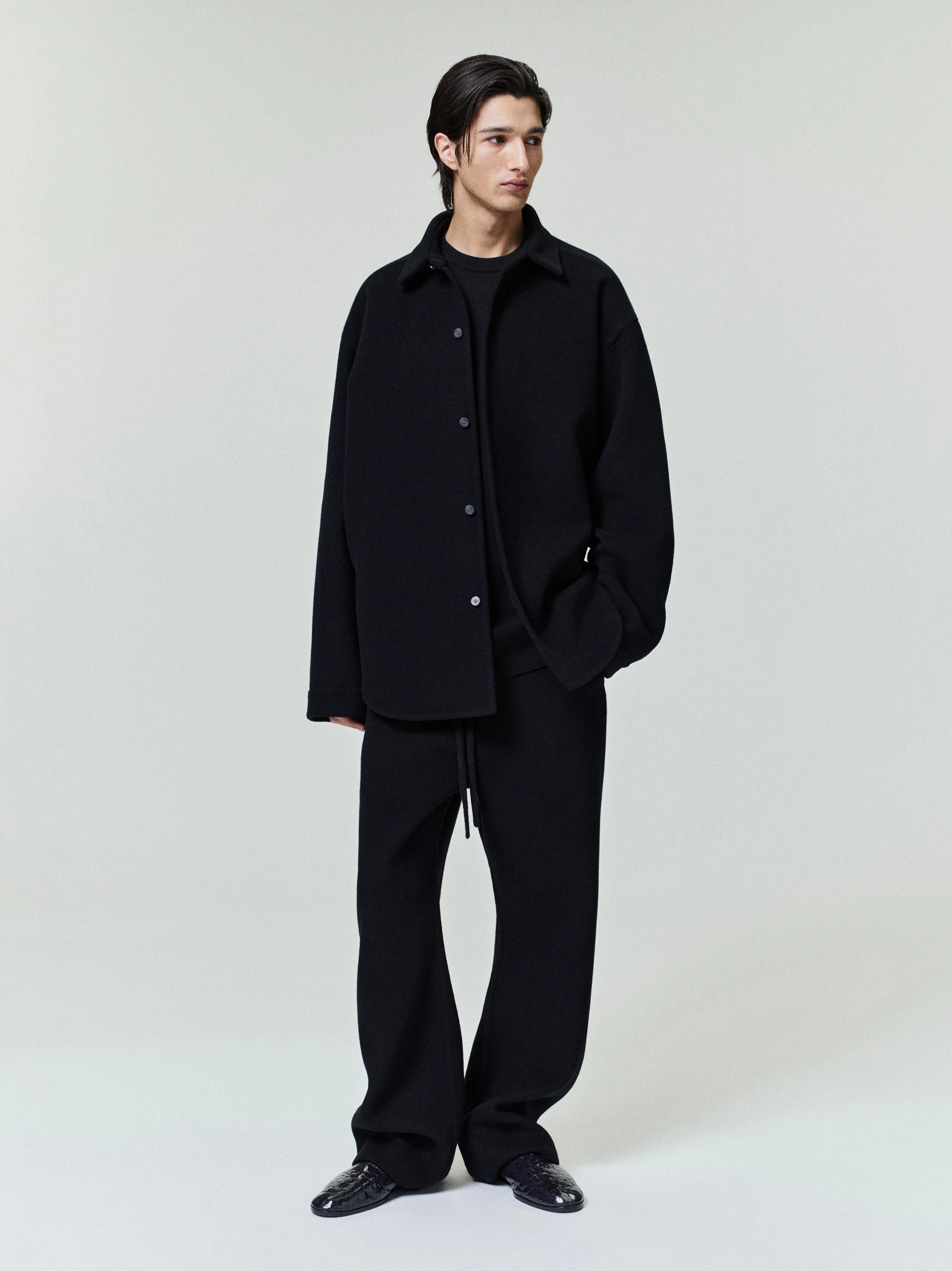 Double Face Wool Cashmere Relaxed Shirt