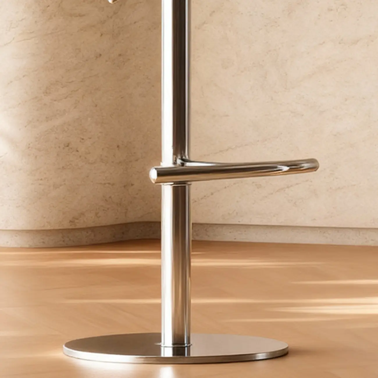 Modern Swivel Fabric Upholstered Bar Stools Stainless Steel