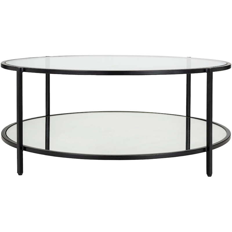 Alecsis Glass Round Coffee Table - 14H x 36W x 36D