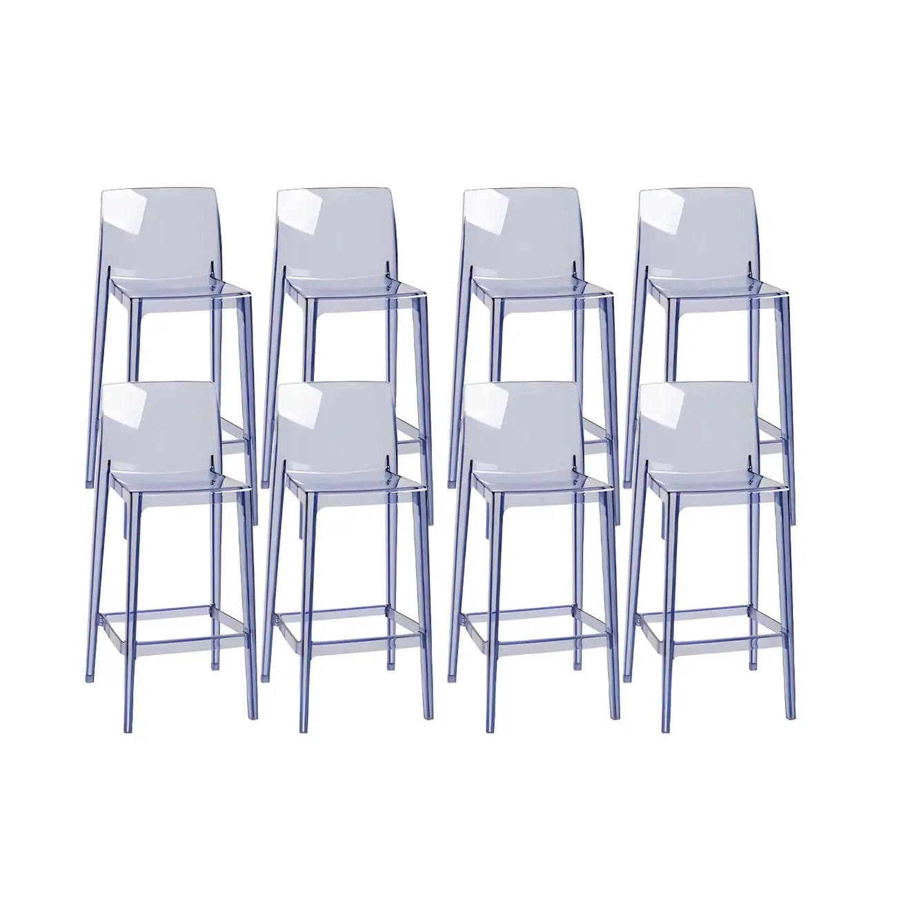 Modern Acrylic Transparent Stylish Rectangle Bar Stool