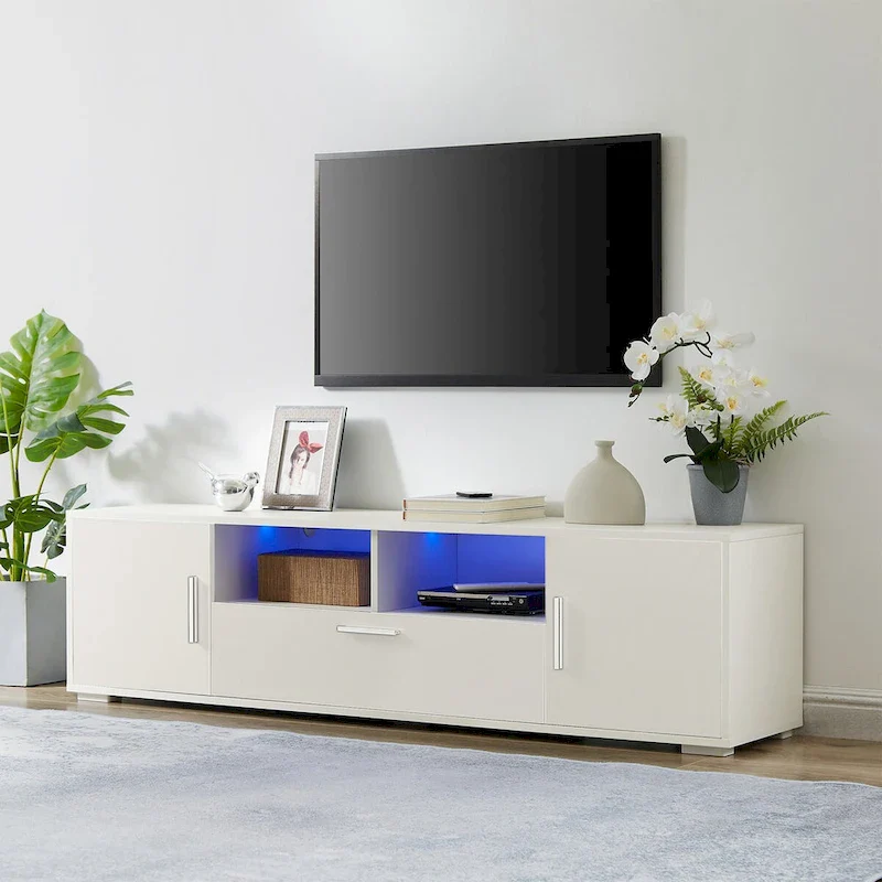 TVstand,TVCabinet,entertainment center TV station,TVconsole,console with LED light belt, light belt can be remote control