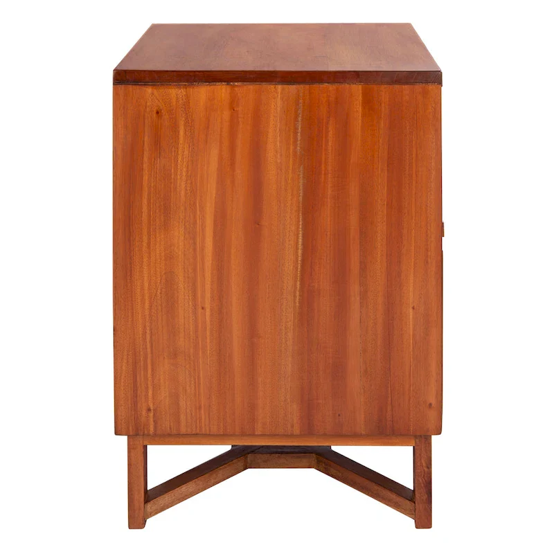Natural / Black / White Rattan 2-Drawer Nightstand