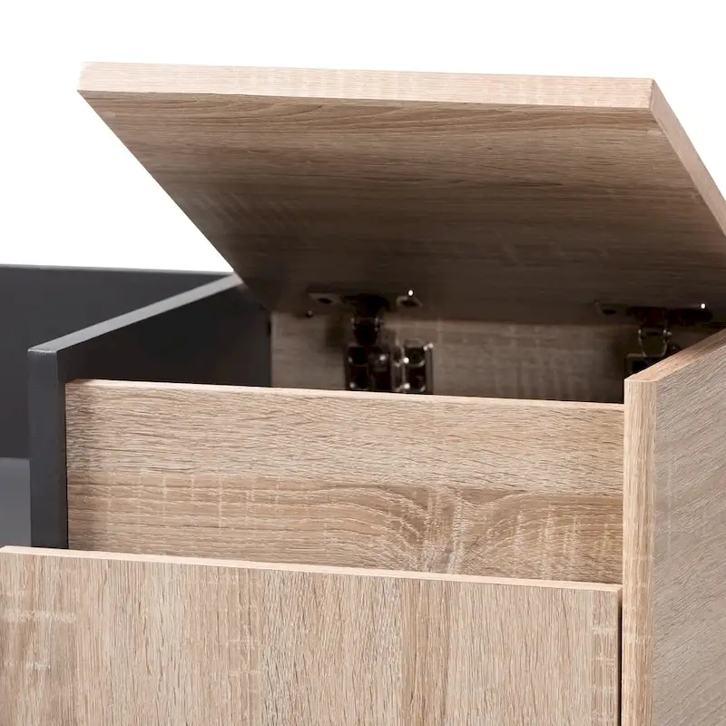 Mid-Century Two-Tone Shoe Cabinet with Drawer